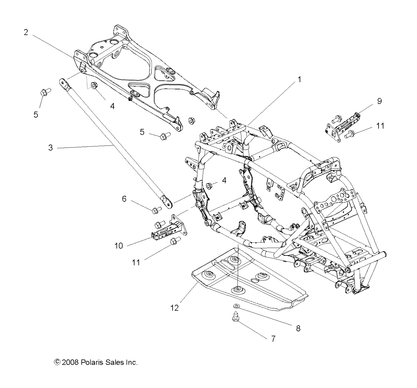 CHASSIS, FRAME - A10GJ45AA (49ATVFRAME09OUT450)