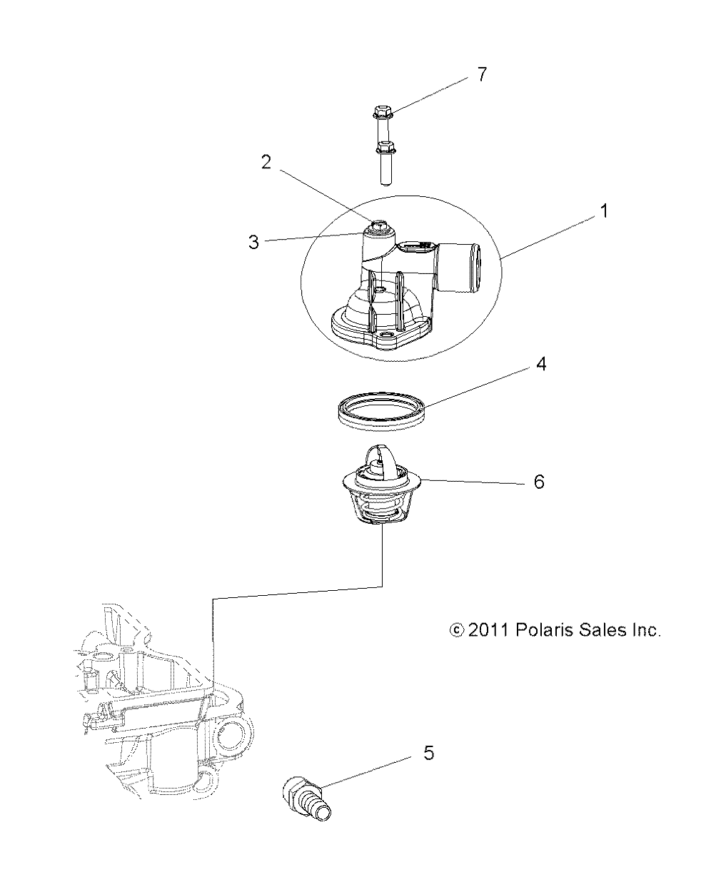 ENGINE, THERMOSTAT and COVER - R19RME57D7 (49RGRTHERMO12RZR570)