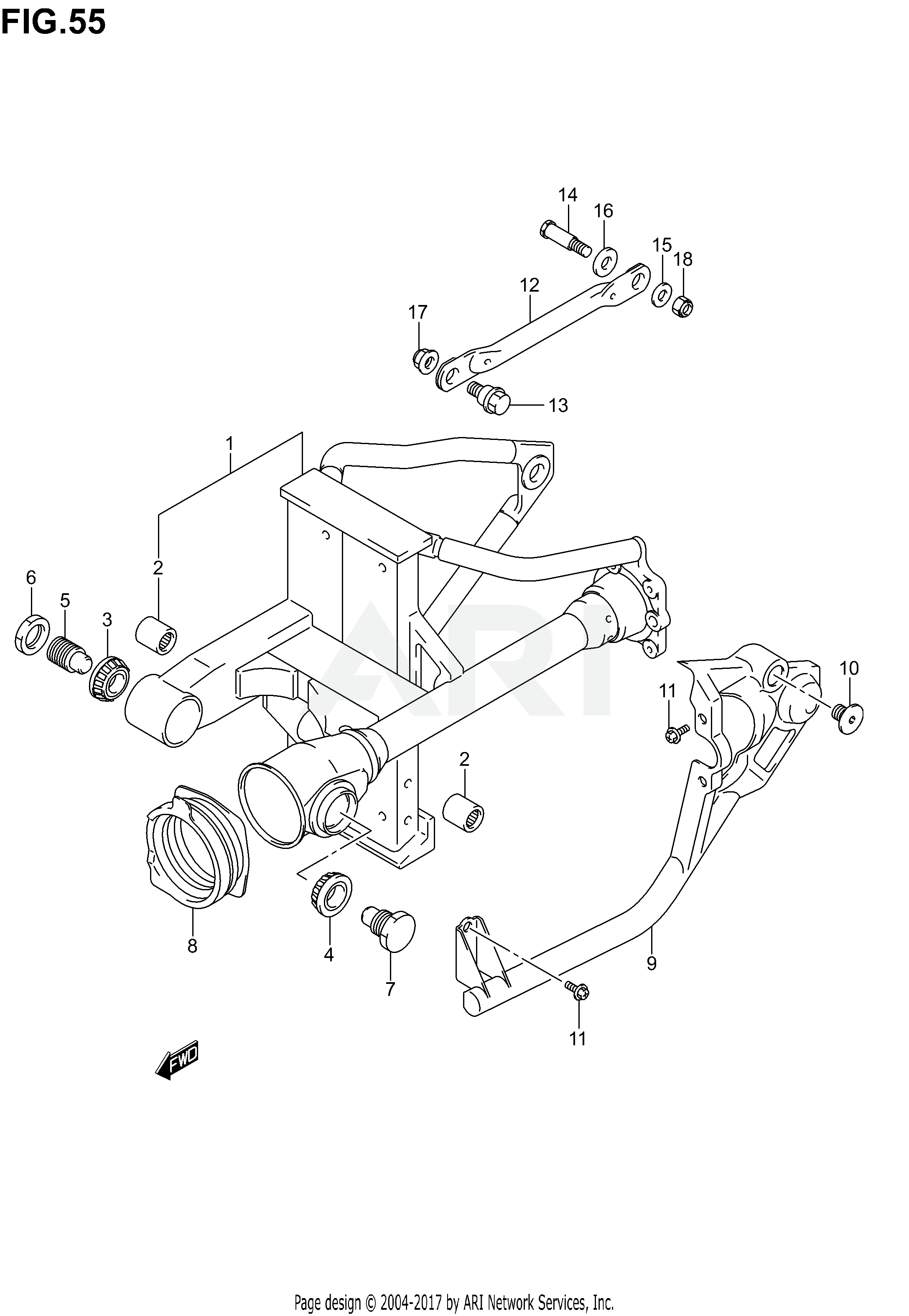 REAR SWINGING ARM (MODEL K1/K2)