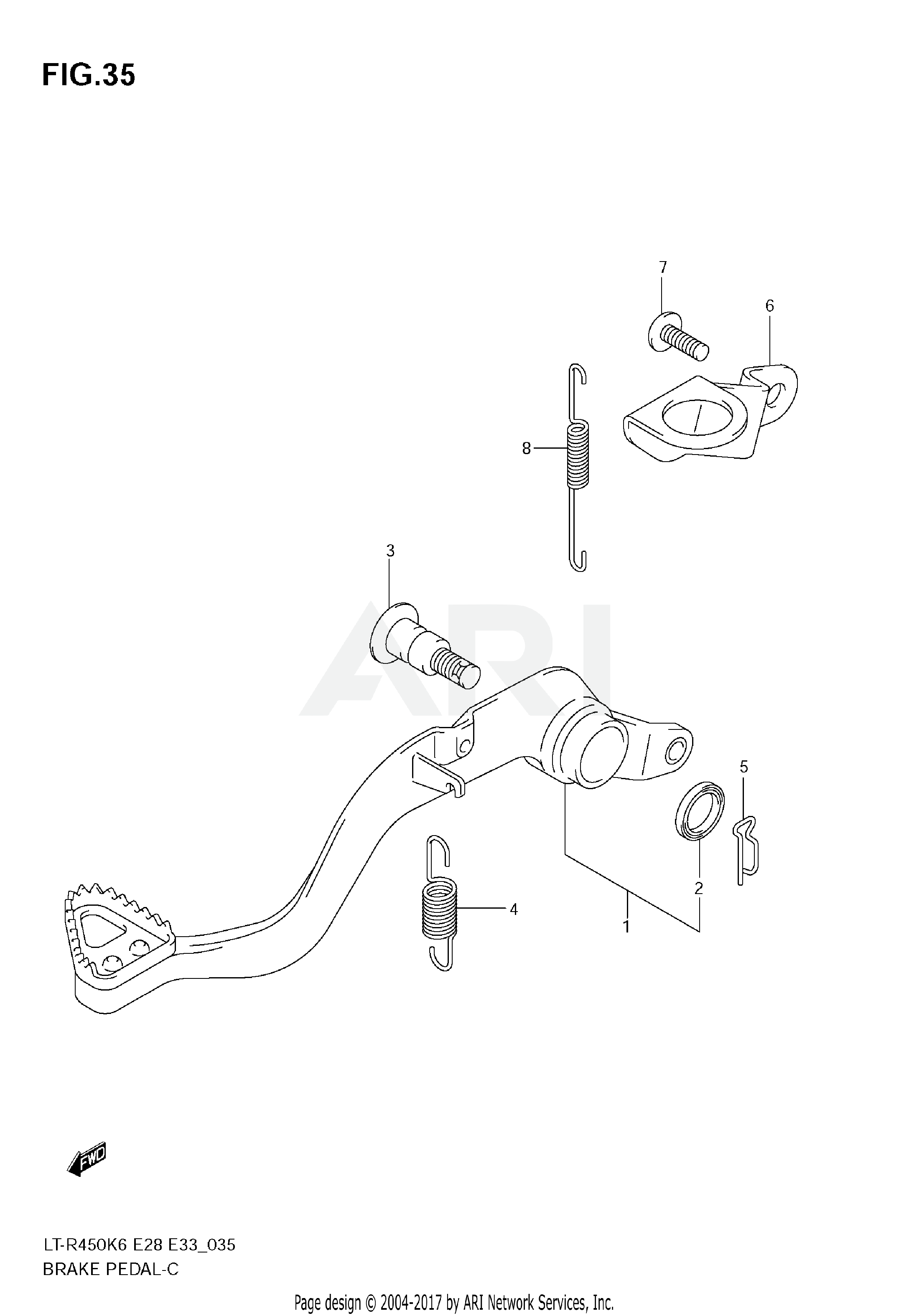 BRAKE PEDAL (MODEL K6/K7/K8)