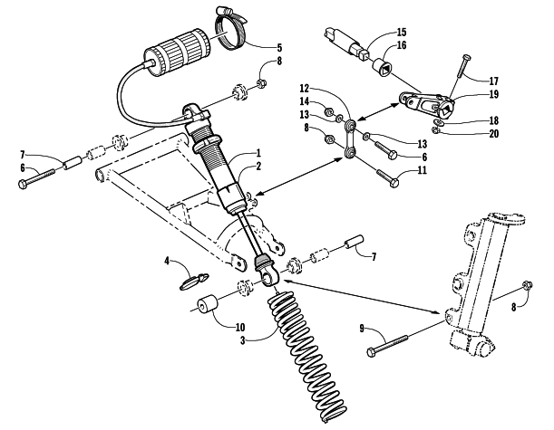 SHOCK ABSORBER AND SWAY BAR ASSEMBLY