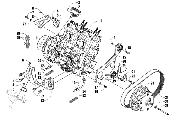 ENGINE AND RELATED PARTS