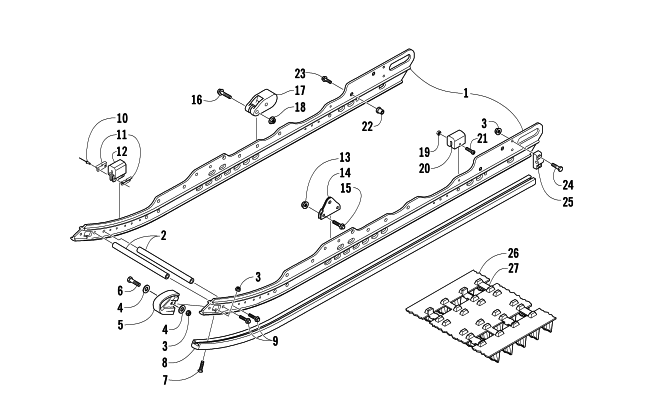 SLIDE RAIL AND TRACK ASSEMBLY