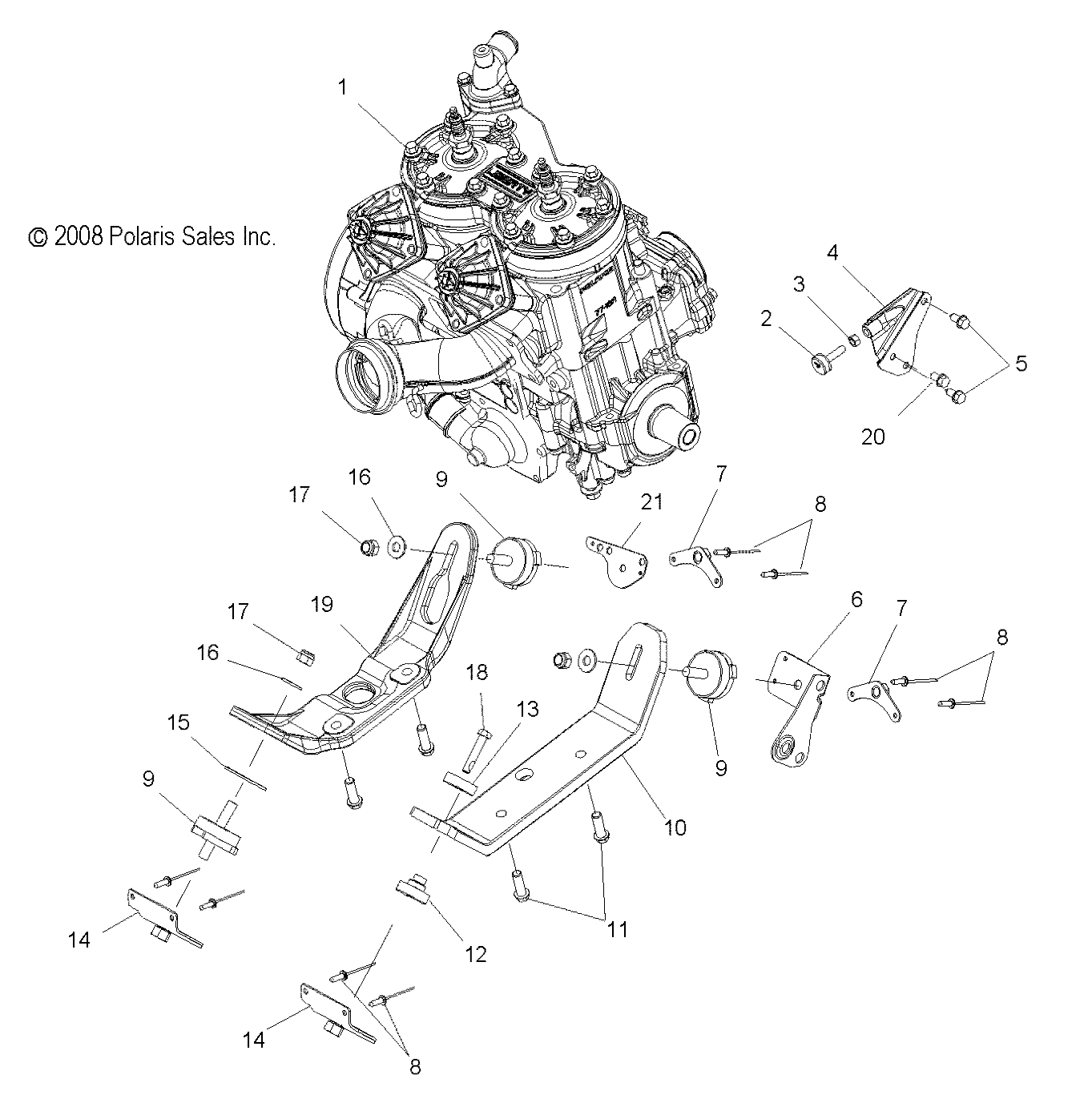 ENGINE, MOUNTING - S09PM7JS/JSL (49SNOWENGINEMOUNT09600IQ)