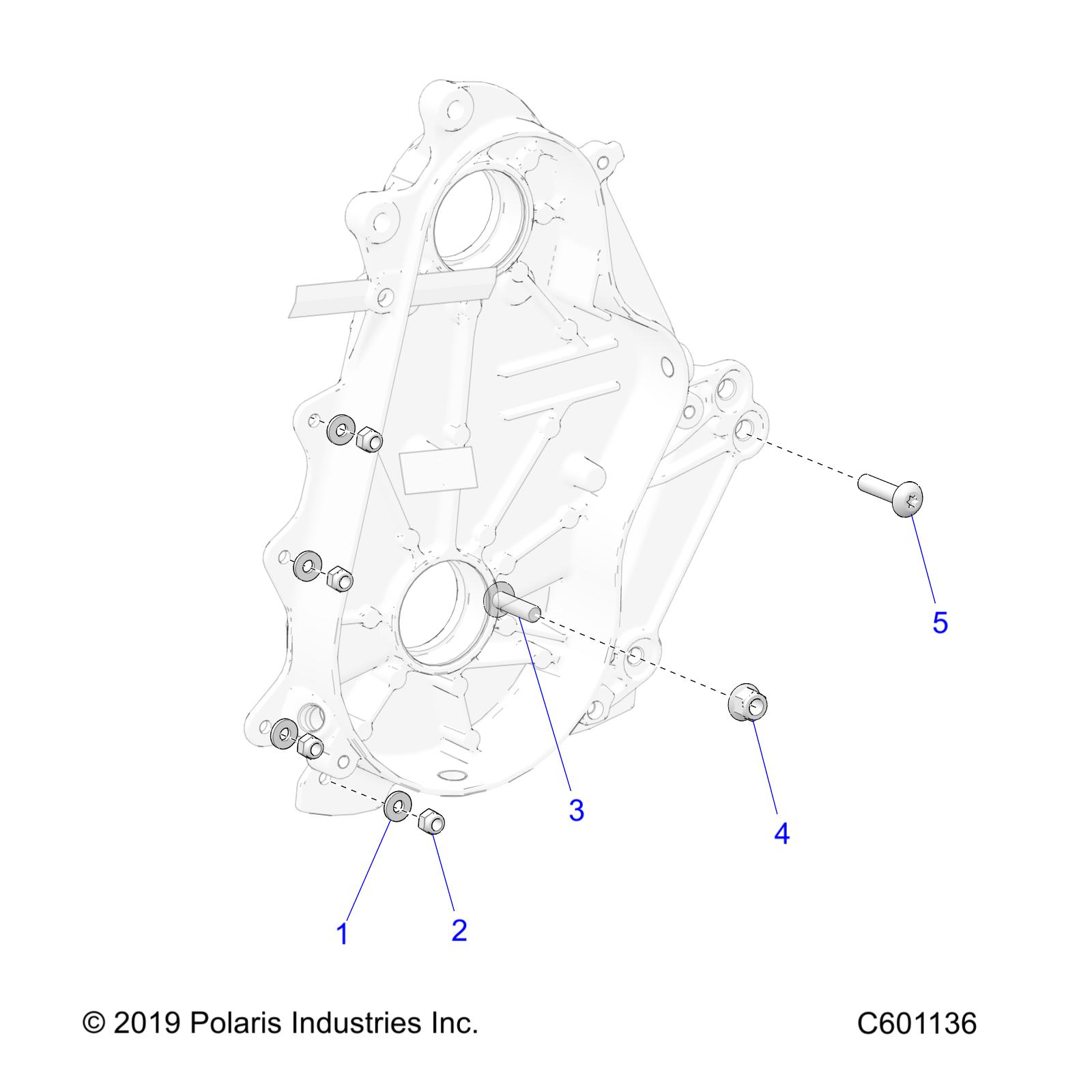 DRIVE TRAIN, CHAINCASE MOUNTING - S20CED5BSL/BSU (C601136)