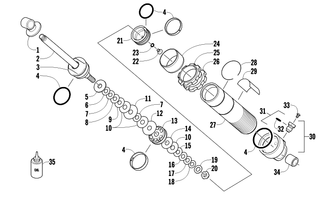 REAR SUSPENSION FRONT ARM SHOCK ABSORBER