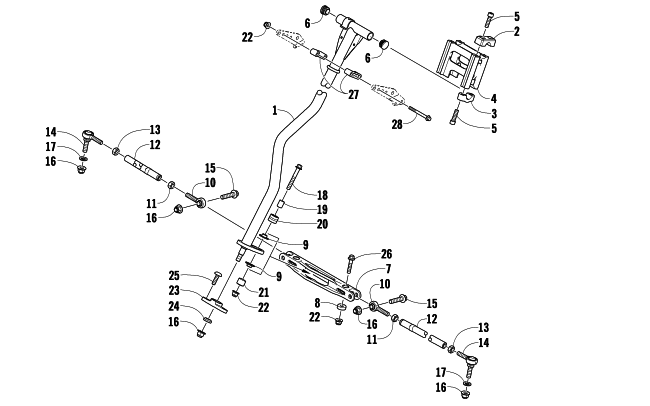 STEERING POST AND TIE ROD ASSEMBLY