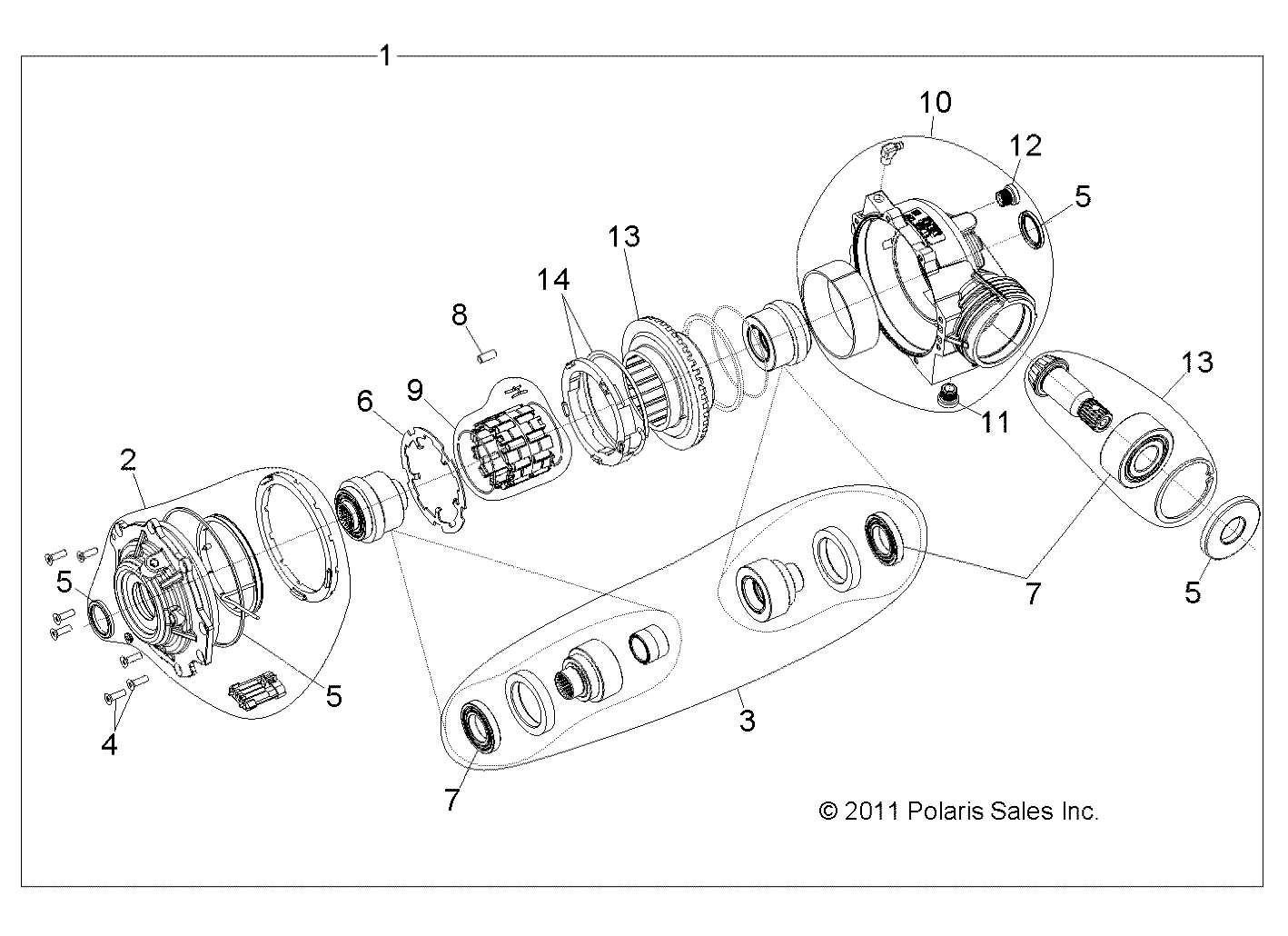 DRIVE TRAIN, FRONT GEARCASE INTERNALS 1332842 - R11XY76FX (49RGRTRANSINTL1332842)