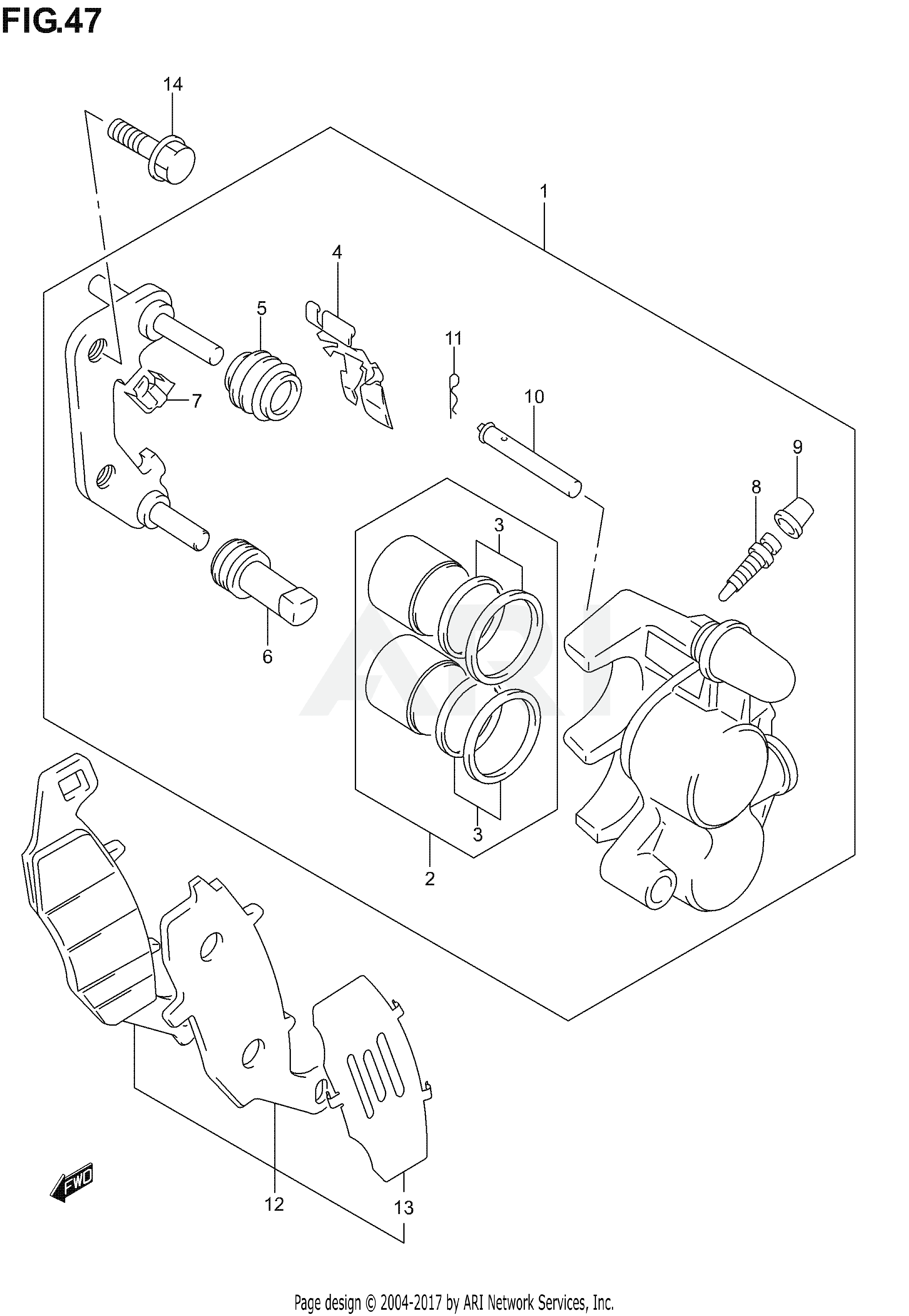 FRONT CALIPER (NOT FOR U.S. MARKET)