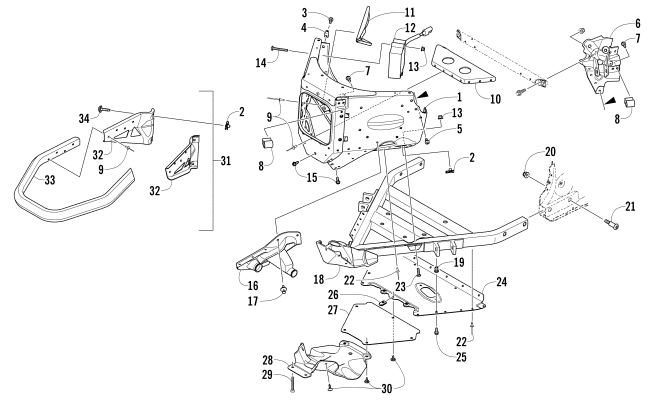 FRONT BUMPER AND FRAME ASSEMBLY