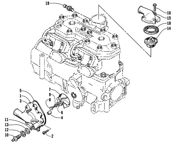 WATER PUMP AND THERMOSTAT