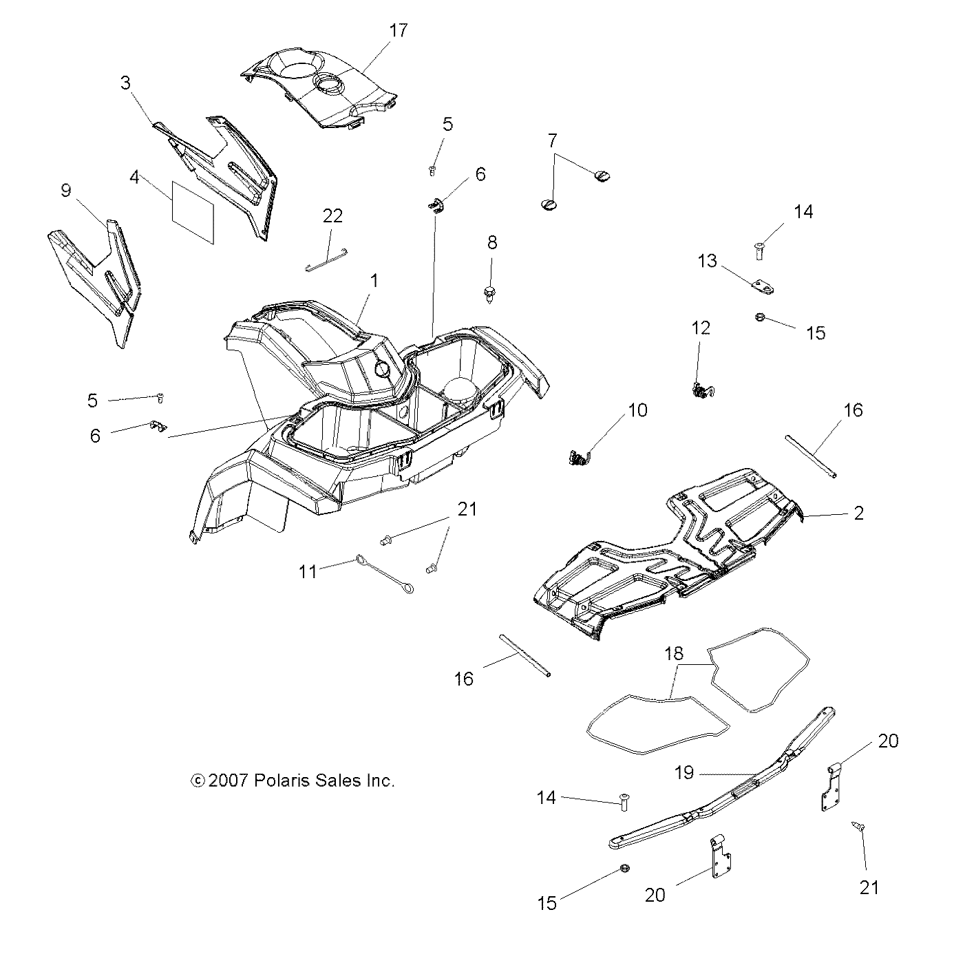 BODY, FRONT CAB and FRONT BOX COVER - A08LB27AA (49ATVCAB08SP300)