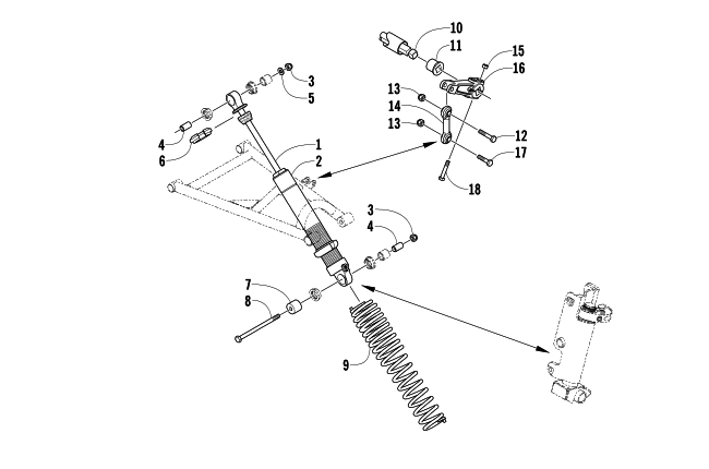 SHOCK ABSORBER AND SWAY BAR ASSEMBLY