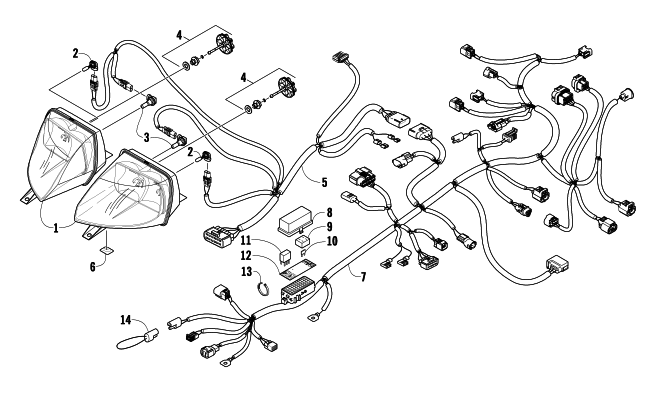 HEADLIGHT AND WIRING ASSEMBLIES