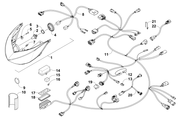 HEADLIGHT AND WIRING ASSEMBLIES