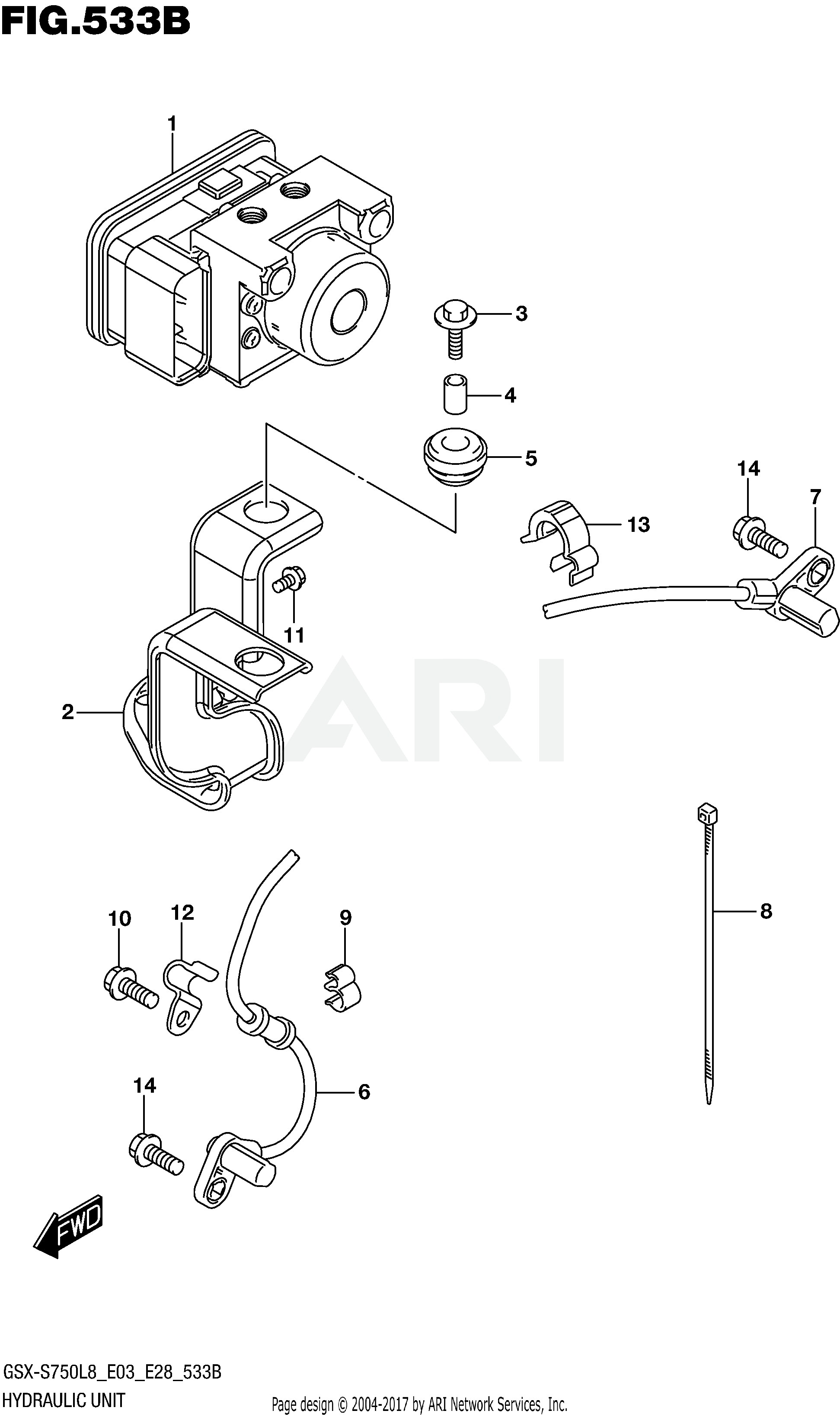 HYDRAULIC UNIT (GSX-S750AL8 E33)