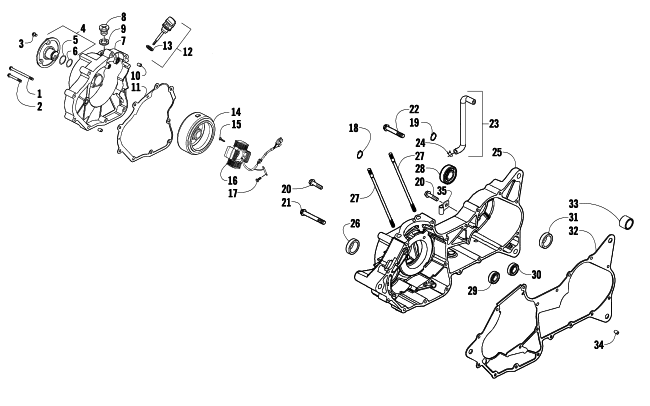 RIGHT CRANKCASE AND COVER ASSEMBLY