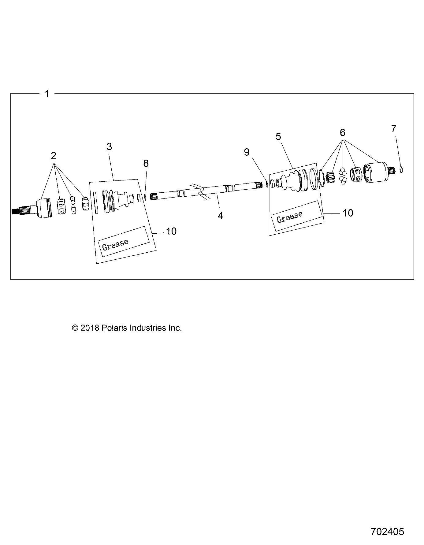 DRIVE TRAIN, REAR HALF SHAFT - R20RRE99DS (702405)