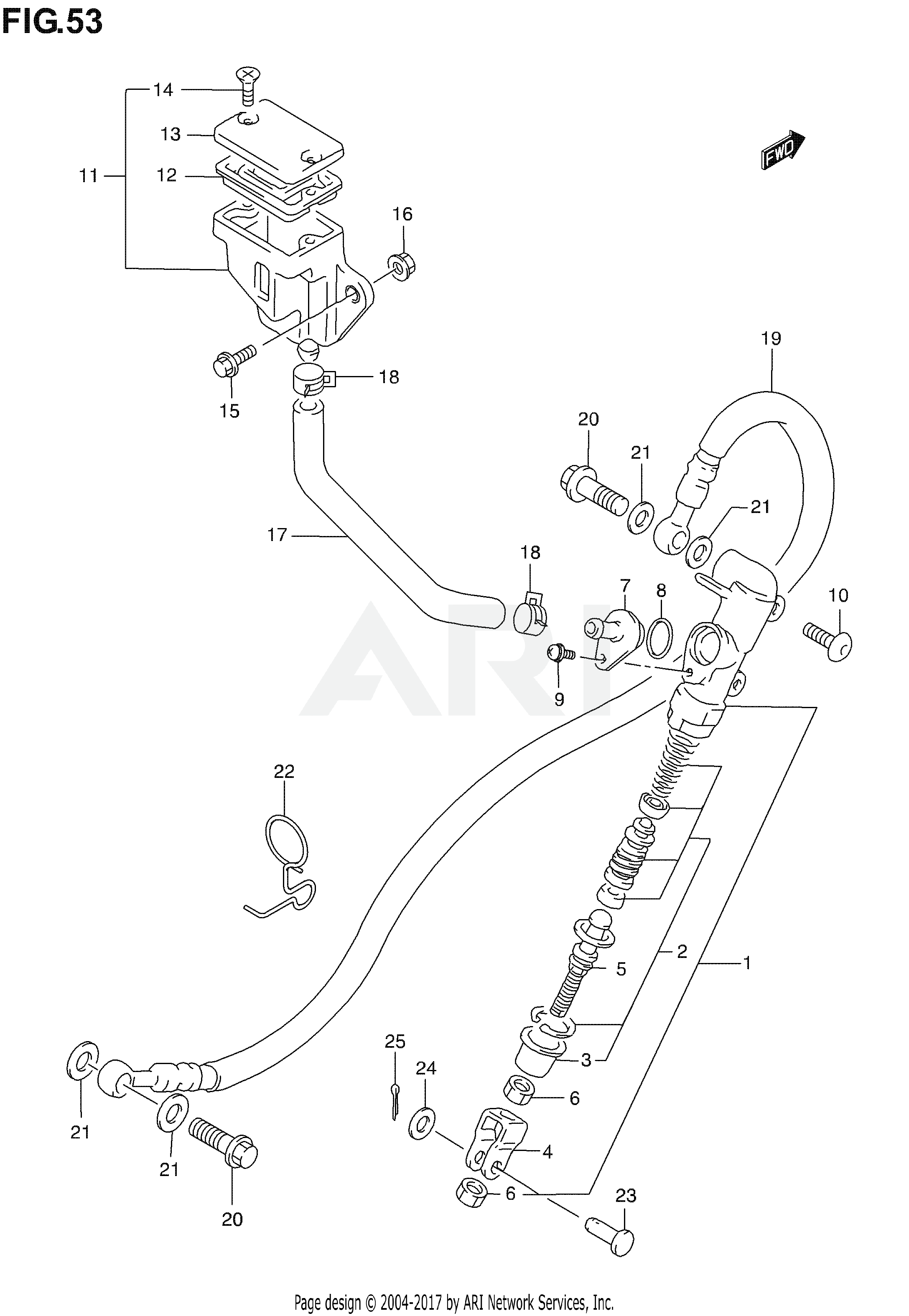 REAR MASTER CYLINDER (NOT FOR U.S. MARKET)