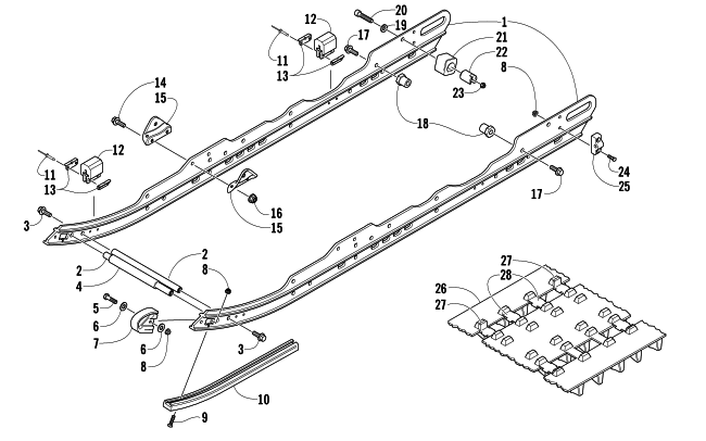 SLIDE RAIL AND TRACK ASSEMBLY