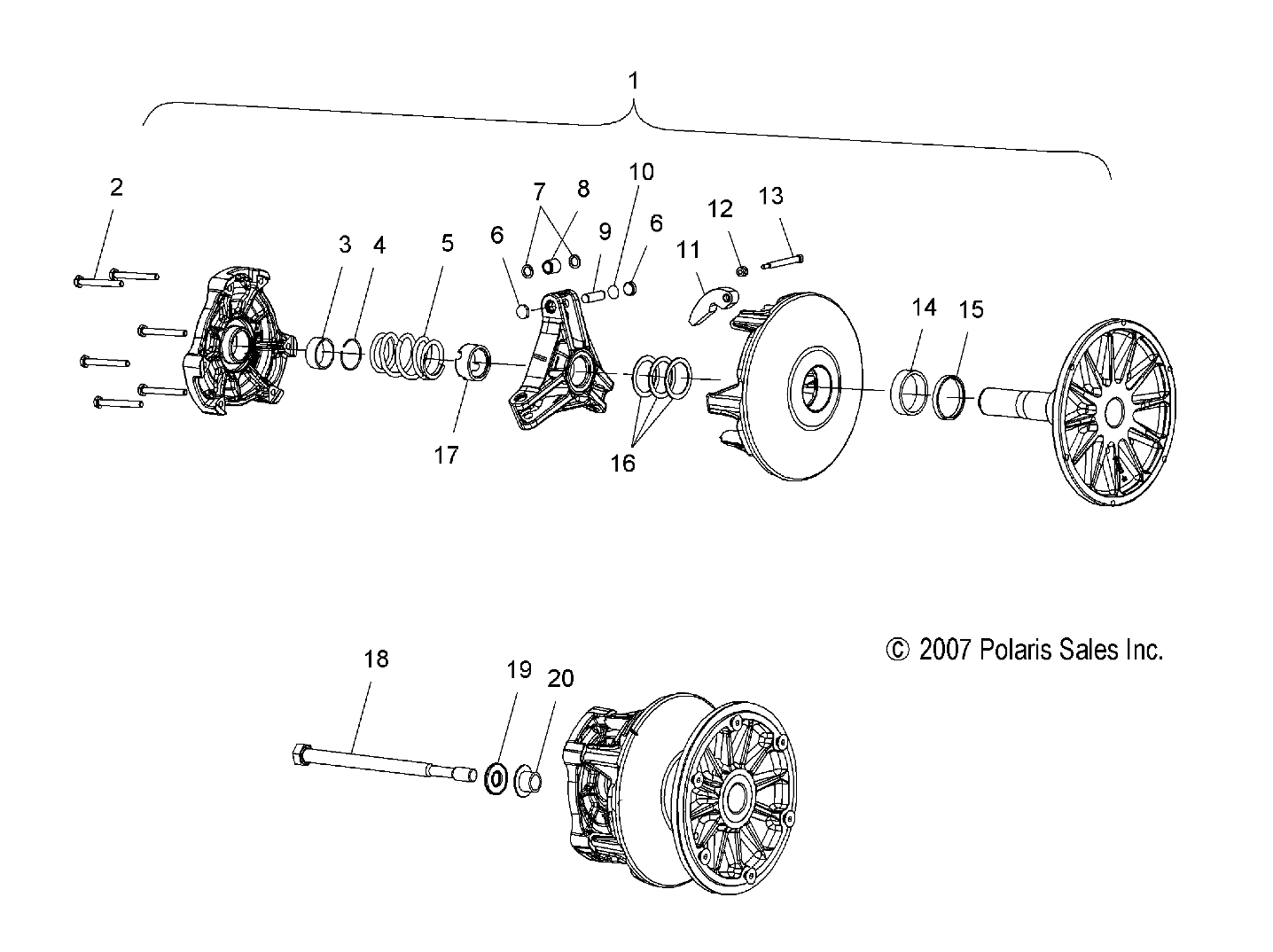 DRIVE TRAIN, CLUTCH, PRIMARY - S09MX6JS/JE (49SNOWDRIVECLUTCH08600IQ)