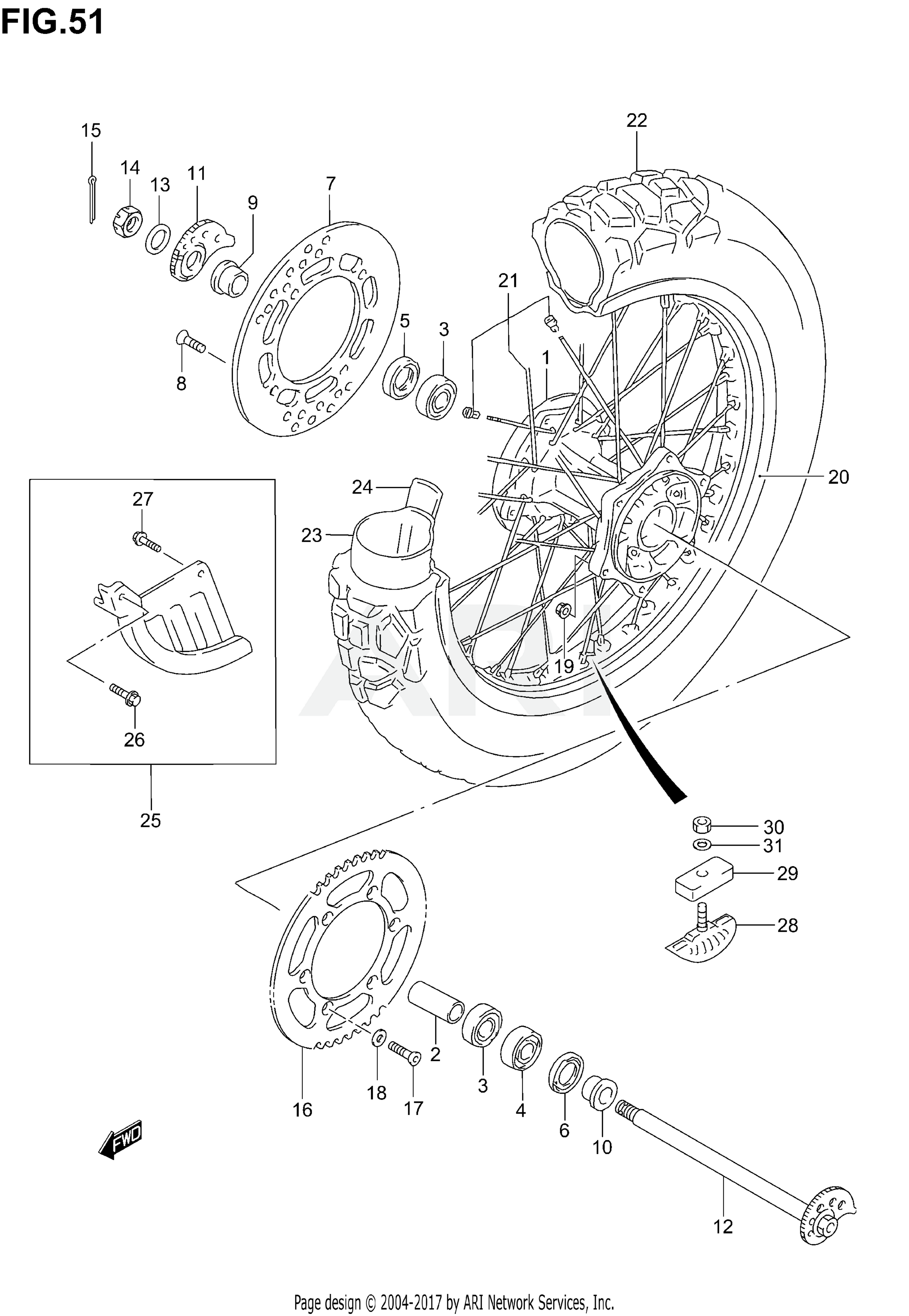 REAR WHEEL (MODEL K1/K2/K3/K4)