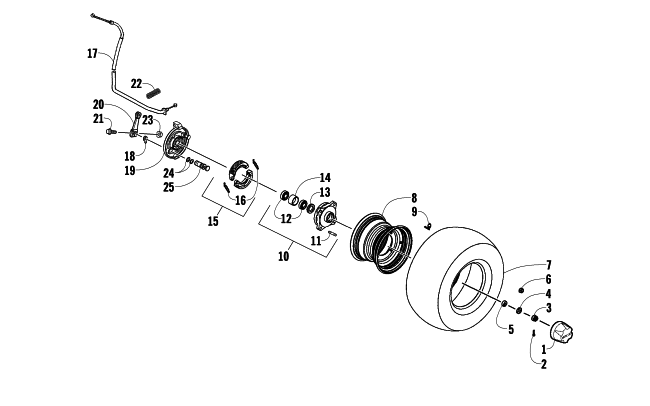 FRONT WHEEL AND BRAKE ASSEMBLIES