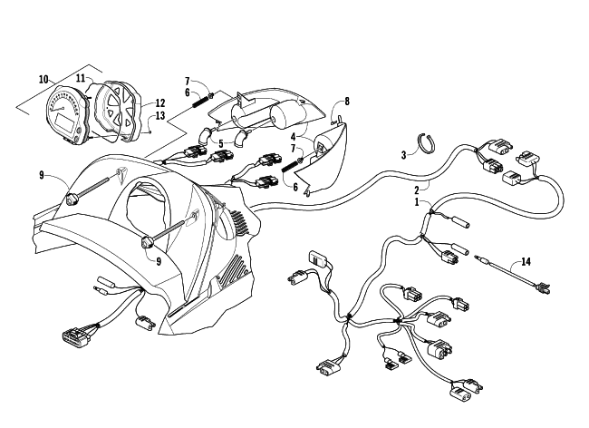 HEADLIGHT, INSTRUMENTS, AND WIRING ASSEMBLIES