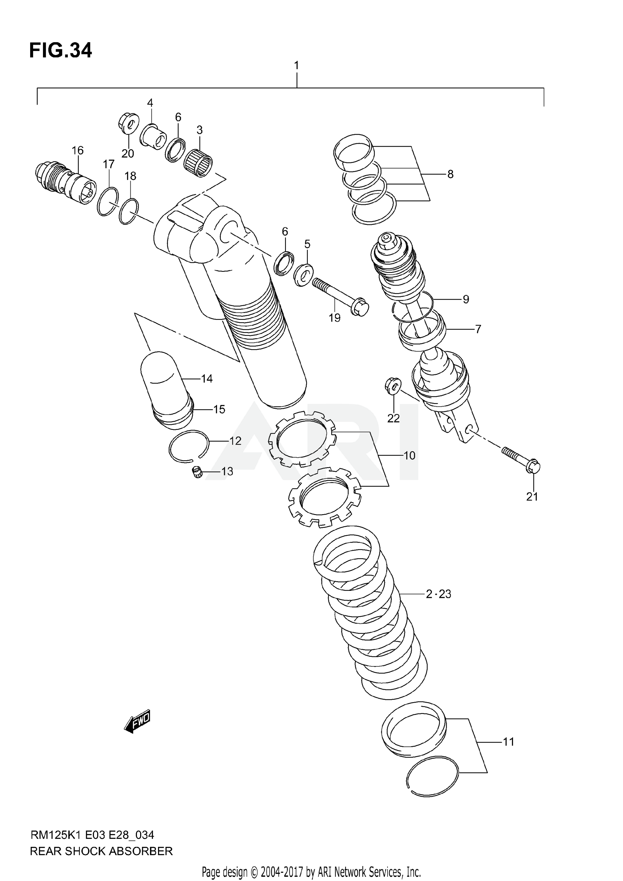 REAR SHOCK ABSORBER (MODEL K1/K2)