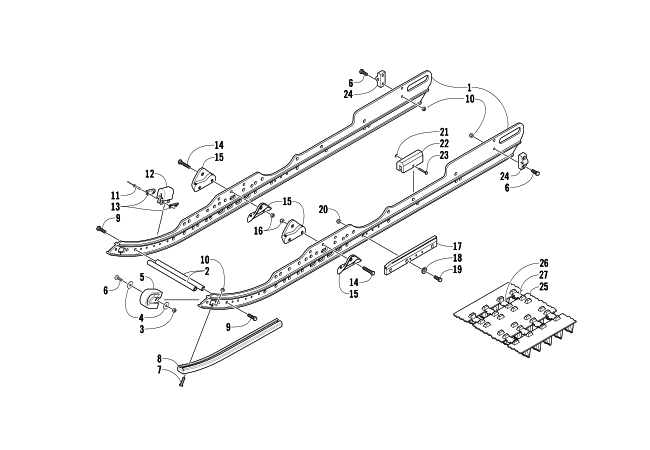 SLIDE RAIL AND TRACK ASSEMBLY