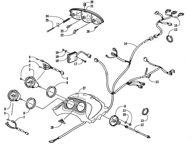 HEADLIGHT, INSTRUMENTS, AND WIRING ASSEMBLIES