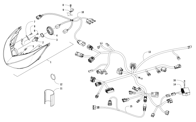 HEADLIGHT AND WIRING ASSEMBLY