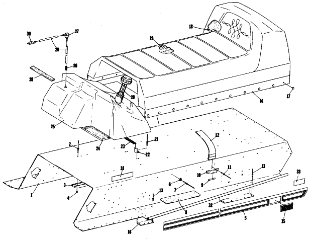 TUNNEL, GAS TANK AND SEAT