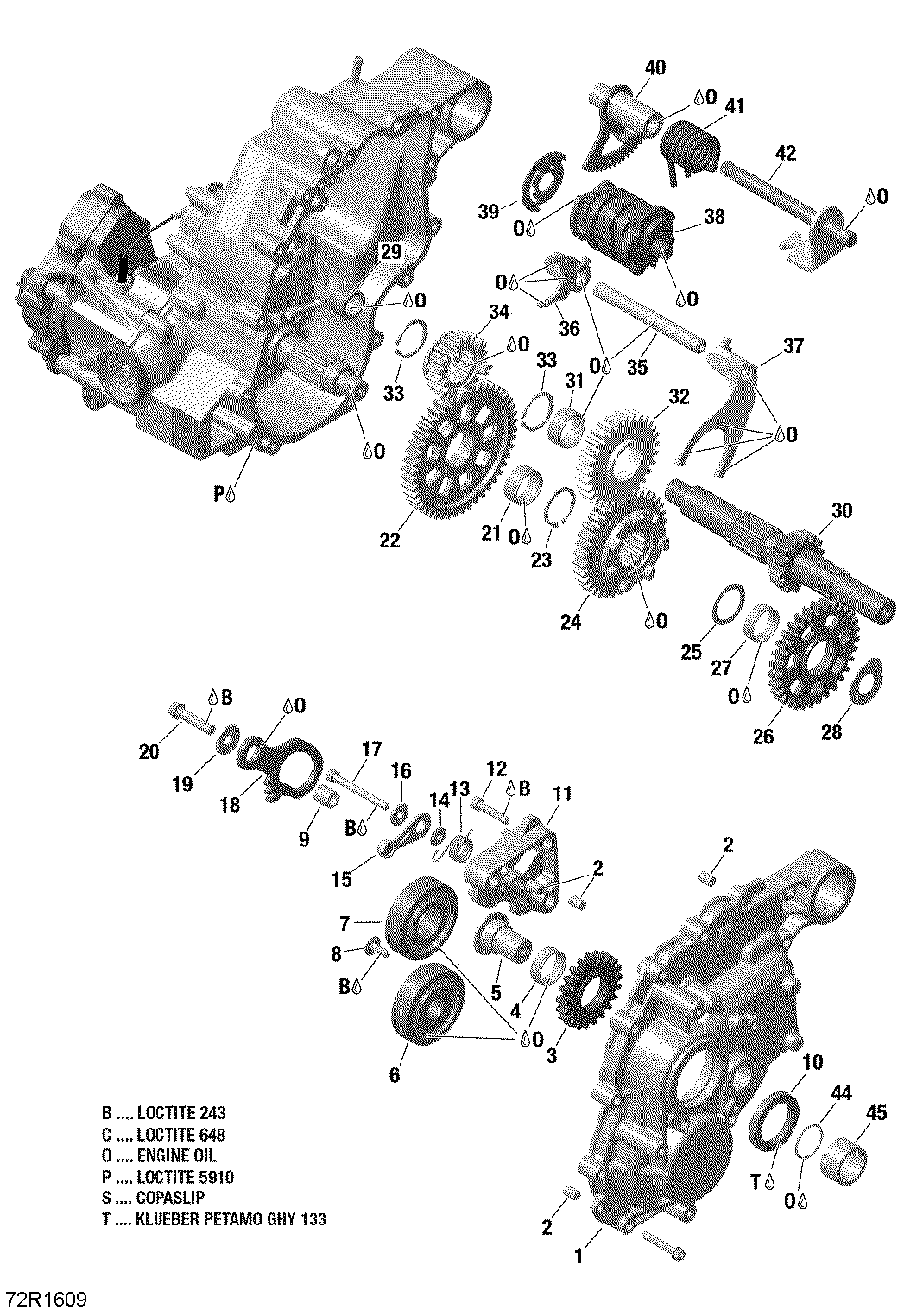 Gear Box and Components - 850 EFI