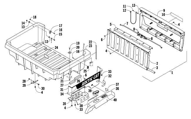 CARGO BOX AND TAILGATE ASSEMBLY