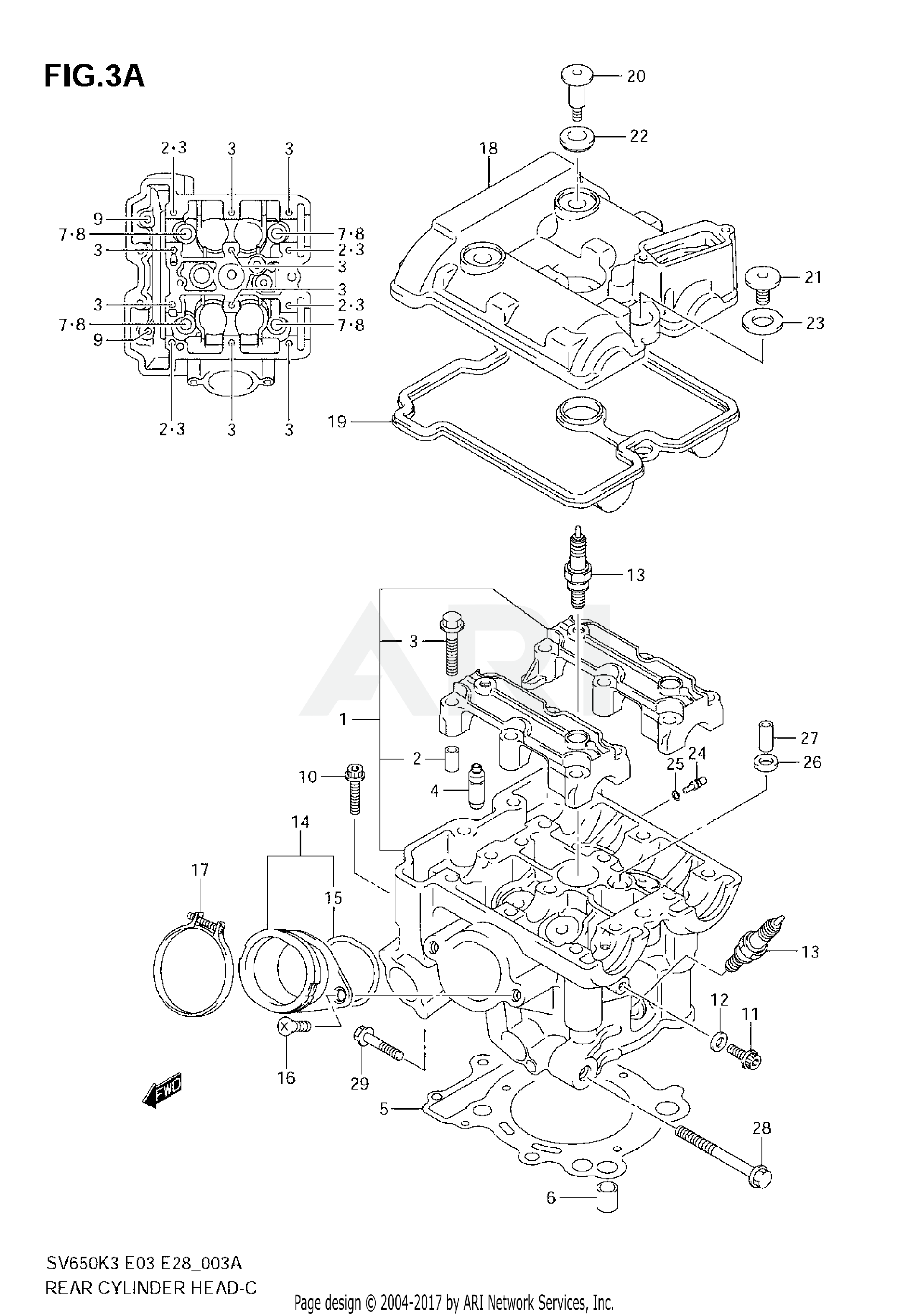 REAR CYLINDER HEAD (MODEL K7)