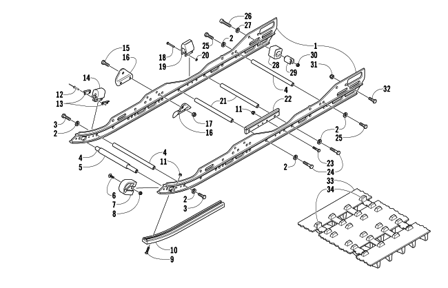 SLIDE RAIL AND TRACK ASSEMBLY