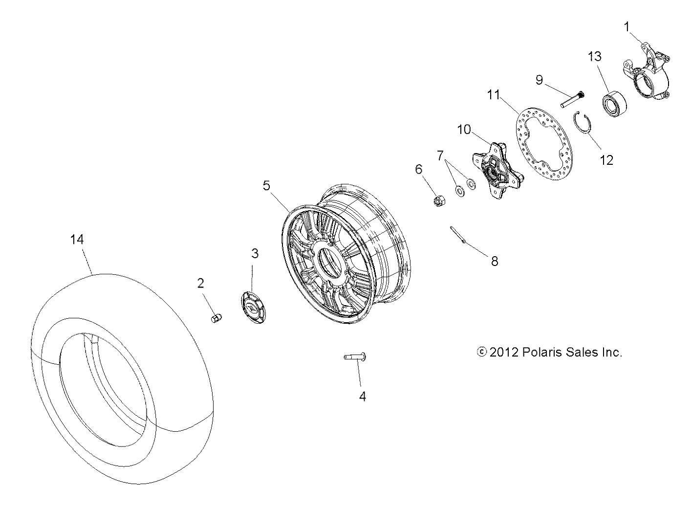 WHEELS, FRONT and HUB - A13GH8EFK (49ATVWHEELFRT13850SCRAM)