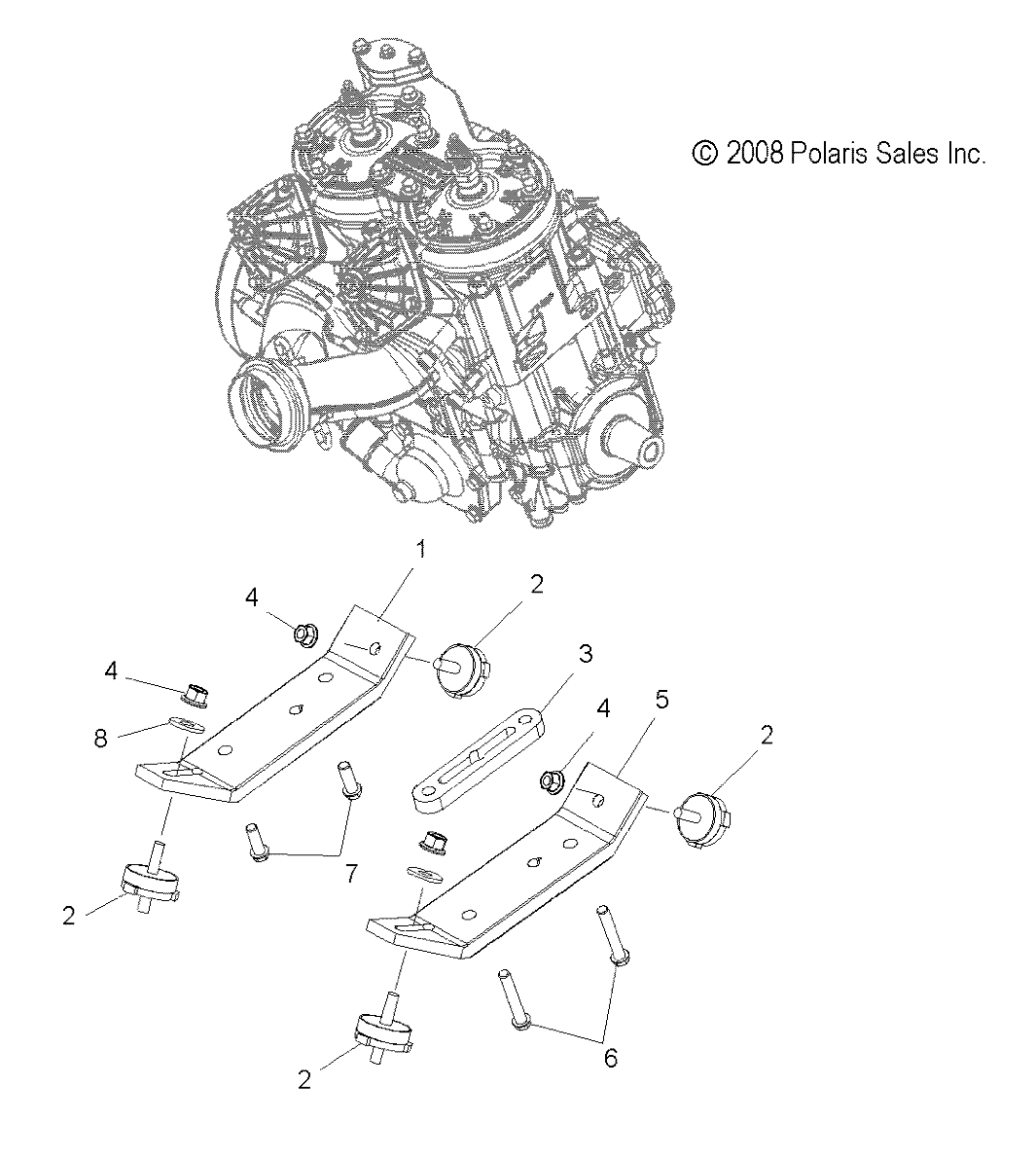 ENGINE, MOUNTING - S09MX6JS/JE (49SNOWENGINEMOUNT09600RACE)