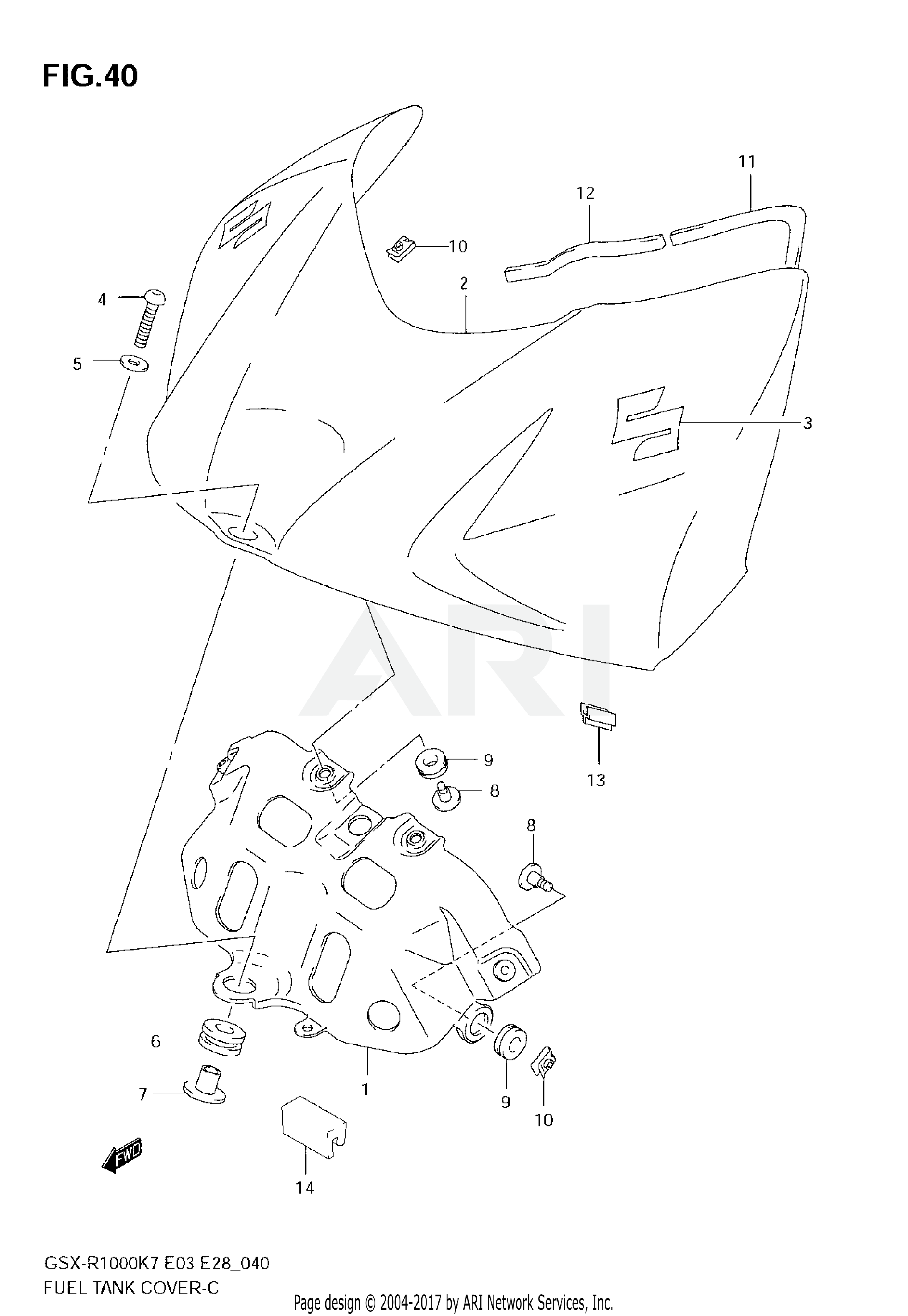 FUEL TANK FRONT COVER (MODEL K7)