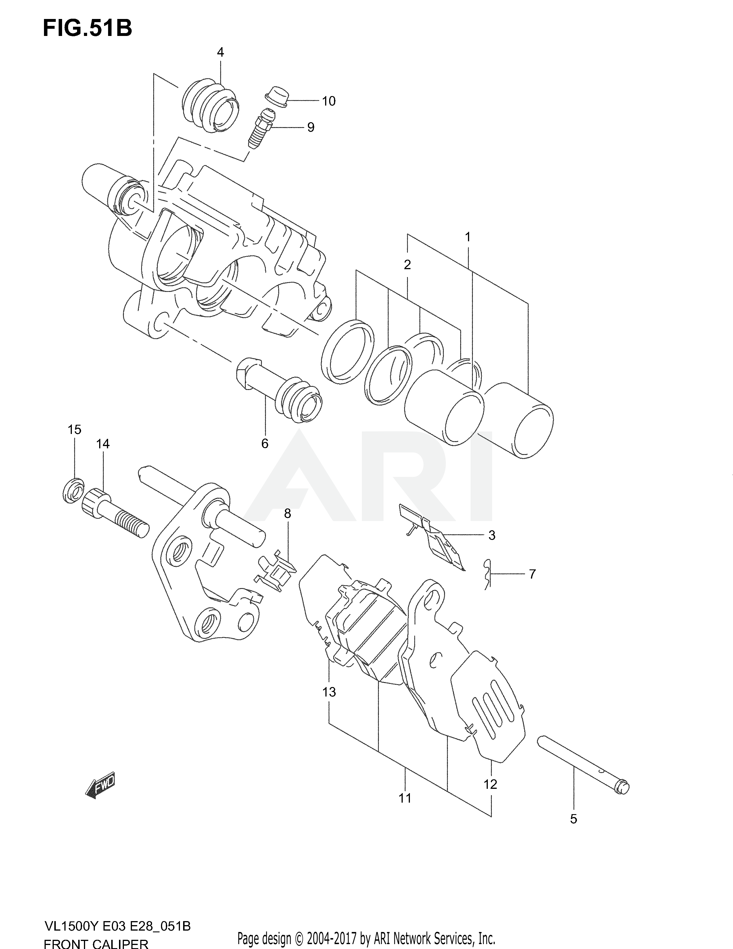 FRONT CALIPER (MODEL K2/K3/K4)