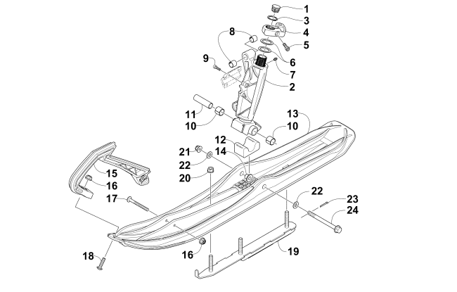 SKI AND SPINDLE ASSEMBLY