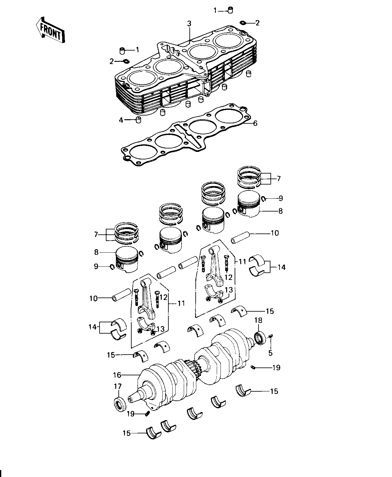 CYLINDER/PISTONS/CRANKSHAFT