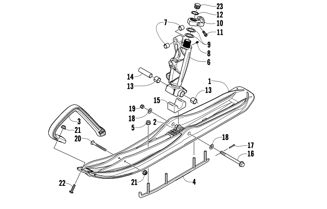 SKI AND SPINDLE ASSEMBLY