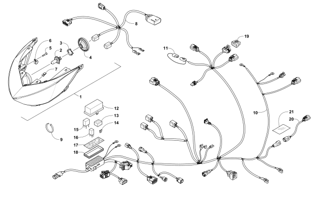 HEADLIGHT AND WIRING ASSEMBLIES