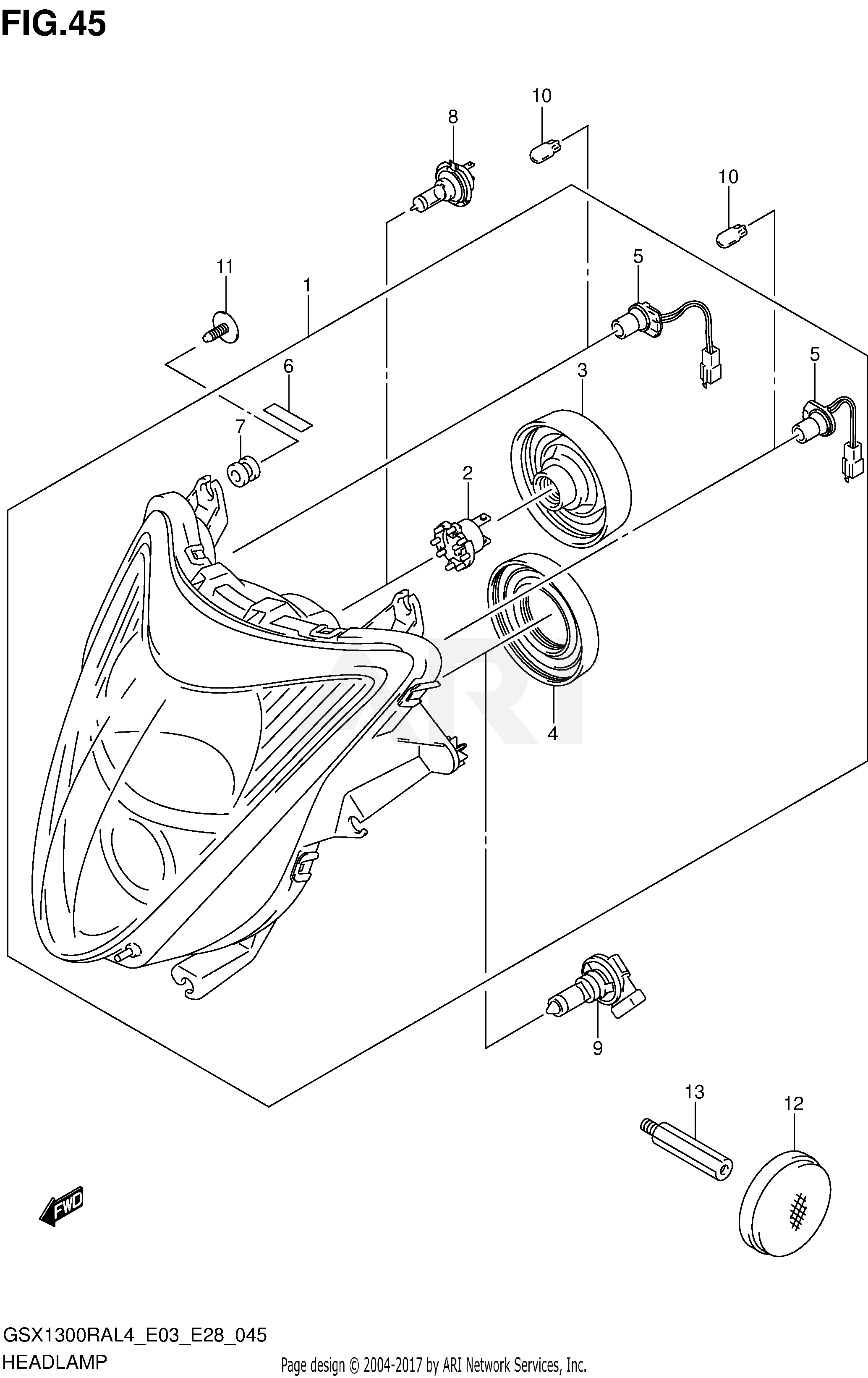 HEADLAMP (GSX1300RAL4 E33)