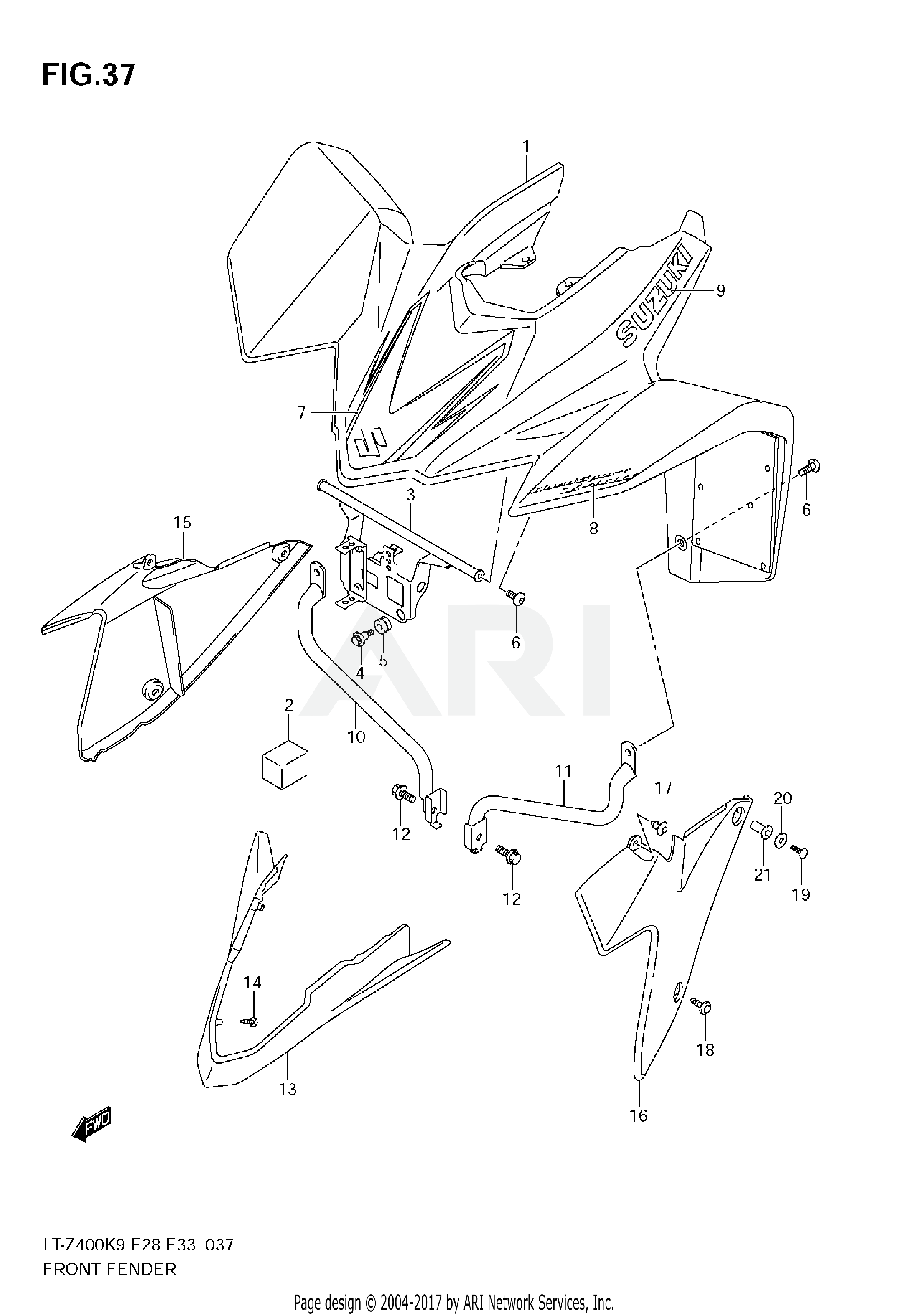 FRONT FENDER (LT-Z400)