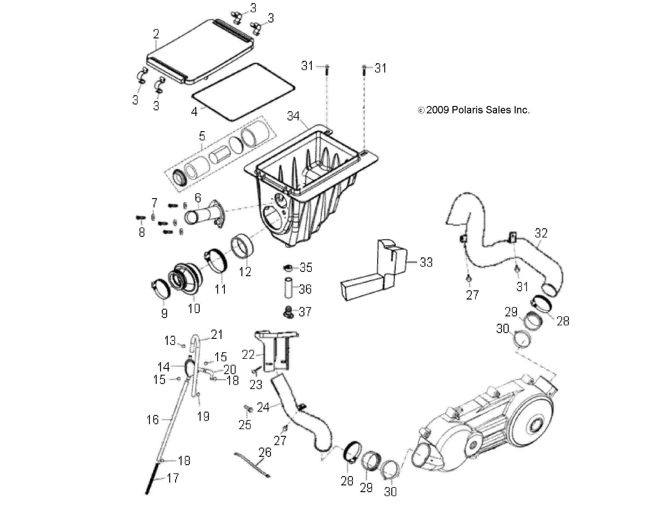 ENGINE, AIR INTAKE SYSTEM - A16YAP20AF (49ATVAIRBOX10PHX)