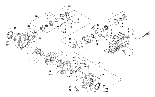 FRONT DRIVE GEARCASE ASSEMBLY