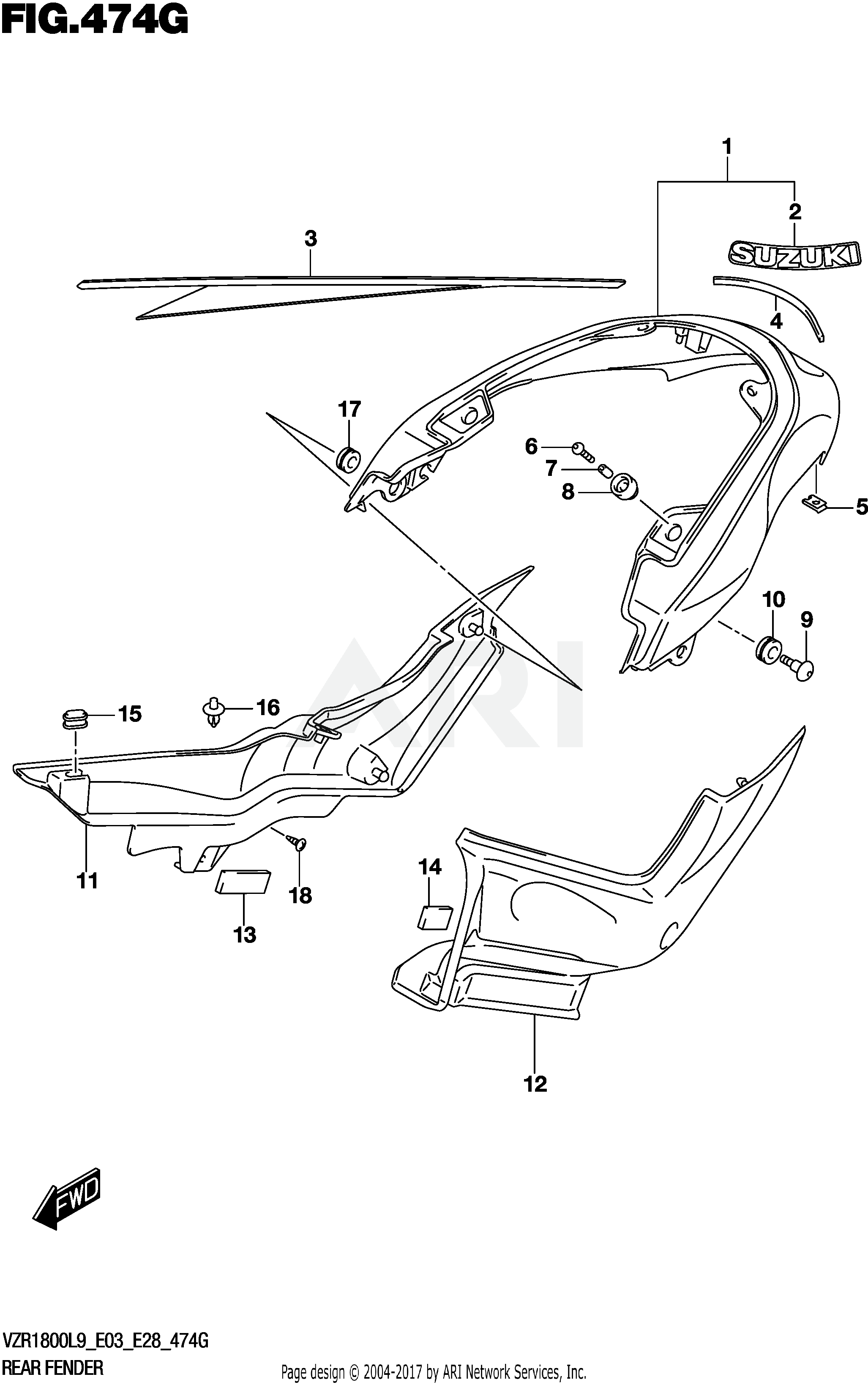 REAR FENDER (VZR1800BZL9 E33) (AV4)